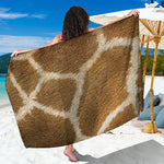 Brown Giraffe Print Beach Sarong Wrap