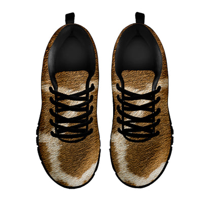 Brown Giraffe Print Black Sneakers