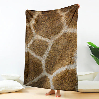 Brown Giraffe Print Blanket