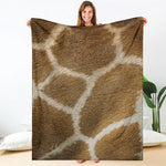 Brown Giraffe Print Blanket