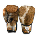 Brown Giraffe Print Boxing Gloves