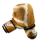 Brown Giraffe Print Boxing Gloves