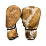 Brown Giraffe Print Boxing Gloves