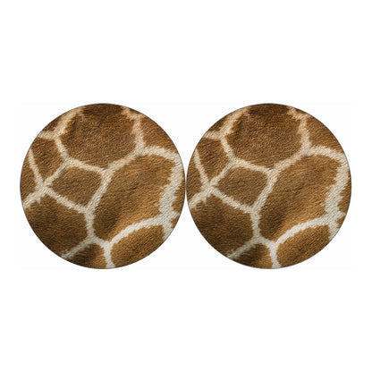 Brown Giraffe Print Car Coasters
