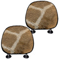 Brown Giraffe Print Car Headrest Covers