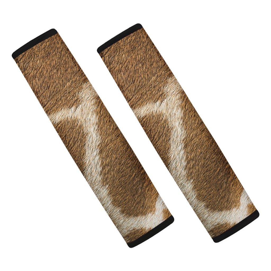 Brown Giraffe Print Car Seat Belt Covers