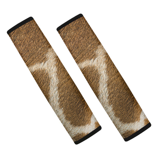 Brown Giraffe Print Car Seat Belt Covers