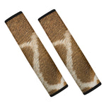 Brown Giraffe Print Car Seat Belt Covers