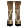 Brown Giraffe Print Crew Socks