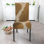 Brown Giraffe Print Dining Chair Slipcover