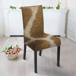 Brown Giraffe Print Dining Chair Slipcover