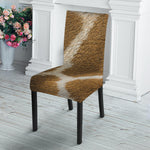Brown Giraffe Print Dining Chair Slipcover