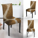 Brown Giraffe Print Dining Chair Slipcover