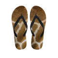Brown Giraffe Print Flip Flops