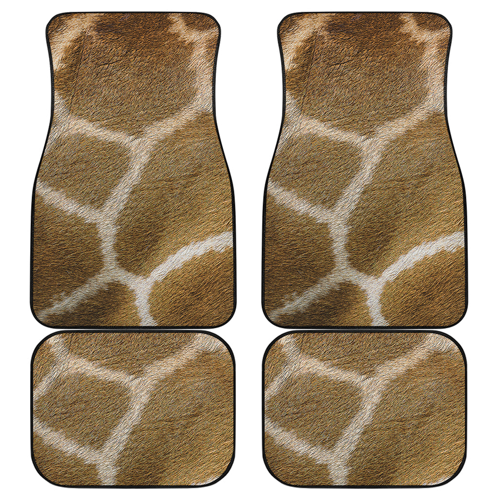 Brown Giraffe Print Front and Back Car Floor Mats