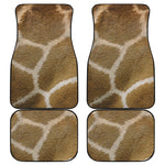 Brown Giraffe Print Front and Back Car Floor Mats