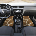 Brown Giraffe Print Front and Back Car Floor Mats