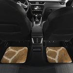 Brown Giraffe Print Front and Back Car Floor Mats