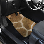 Brown Giraffe Print Front and Back Car Floor Mats