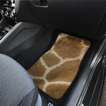 Brown Giraffe Print Front and Back Car Floor Mats
