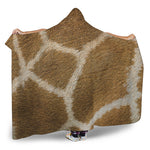 Brown Giraffe Print Hooded Blanket