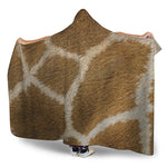 Brown Giraffe Print Hooded Blanket