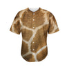 Brown Giraffe Print Men's Baseball Jersey