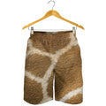Brown Giraffe Print Men's Shorts