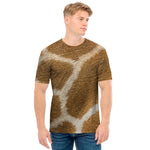 Brown Giraffe Print Men's T-Shirt