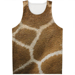 Brown Giraffe Print Men's Tank Top