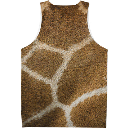 Brown Giraffe Print Men's Tank Top