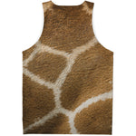Brown Giraffe Print Men's Tank Top