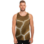 Brown Giraffe Print Men's Tank Top