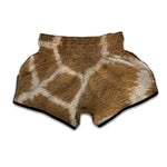 Brown Giraffe Print Muay Thai Boxing Shorts