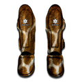 Brown Giraffe Print Muay Thai Shin Guards