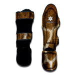 Brown Giraffe Print Muay Thai Shin Guard