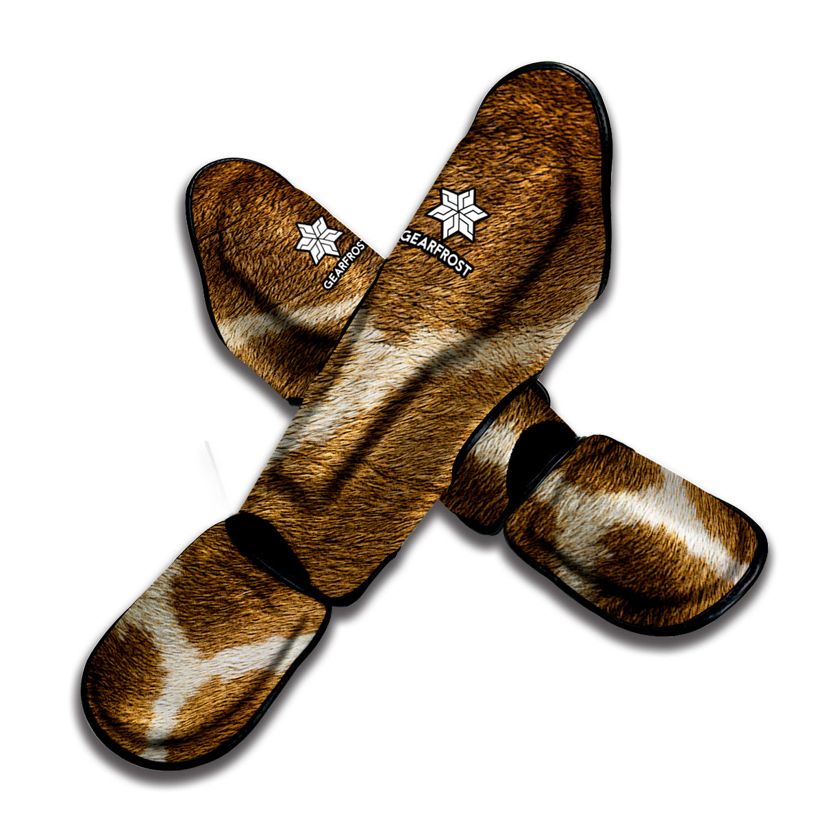 Brown Giraffe Print Muay Thai Shin Guard