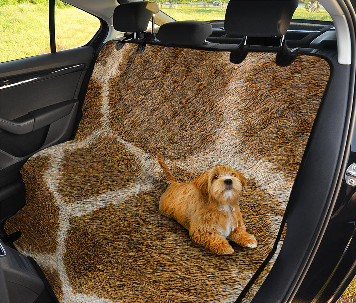Brown Giraffe Print Pet Car Back Seat Cover