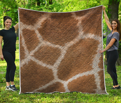Brown Giraffe Print Quilt