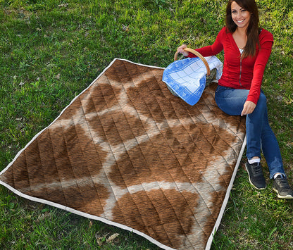 Brown Giraffe Print Quilt
