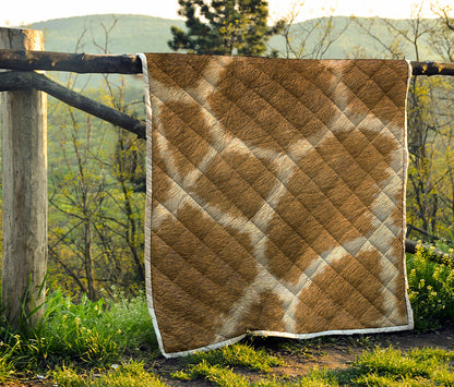 Brown Giraffe Print Quilt