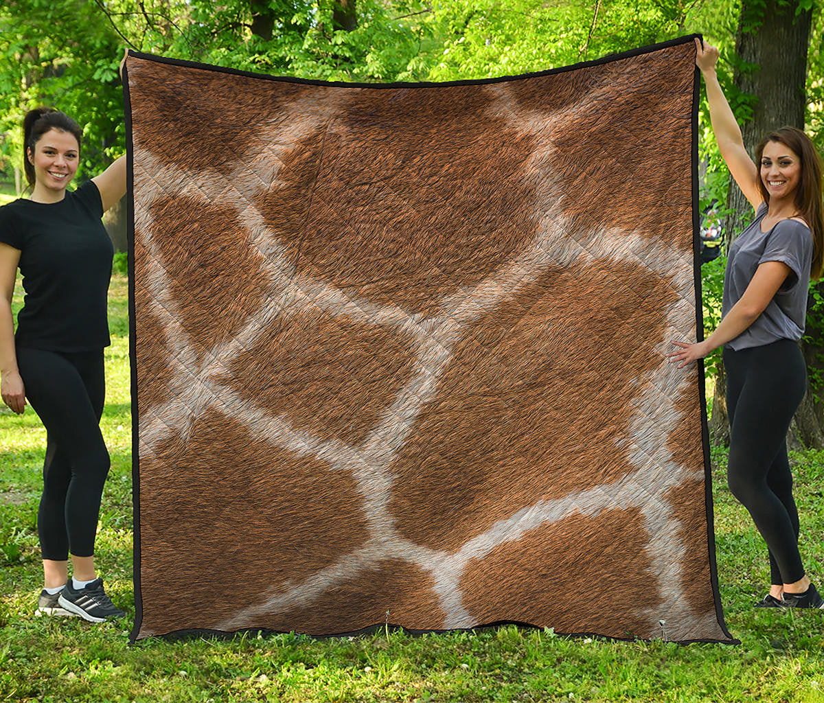 Brown Giraffe Print Quilt