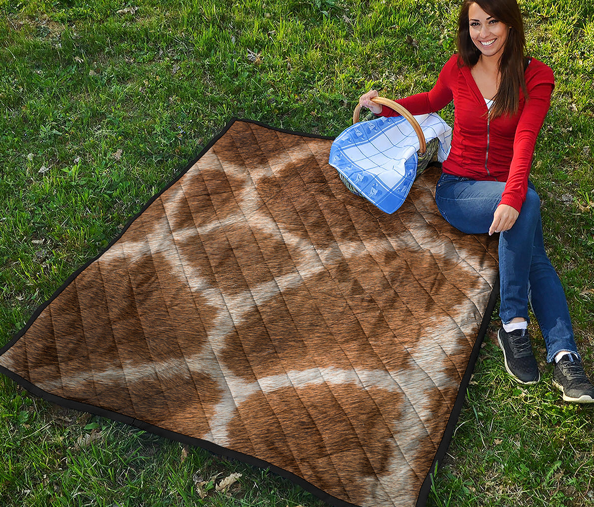 Brown Giraffe Print Quilt