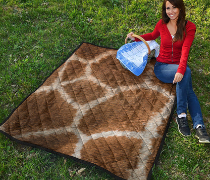 Brown Giraffe Print Quilt