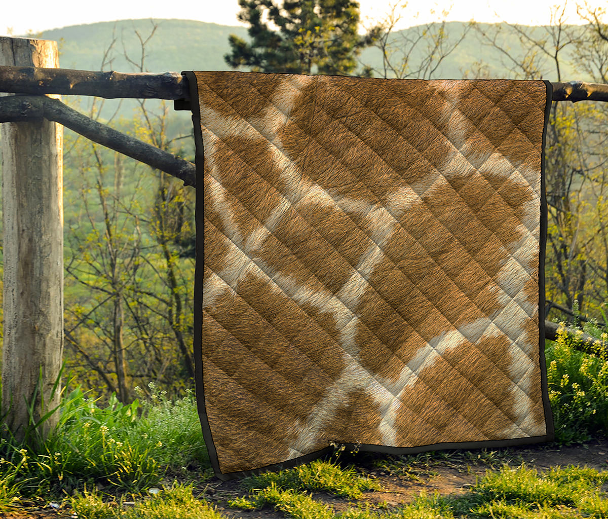 Brown Giraffe Print Quilt