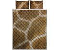 Brown Giraffe Print Quilt Bed Set
