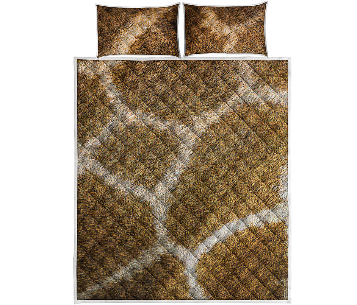 Brown Giraffe Print Quilt Bed Set