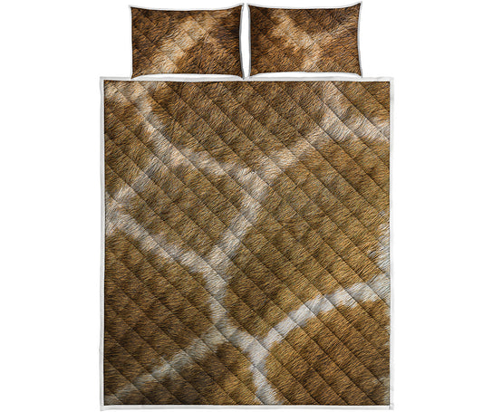 Brown Giraffe Print Quilt Bed Set