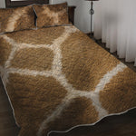 Brown Giraffe Print Quilt Bed Set