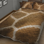 Brown Giraffe Print Quilt Bed Set